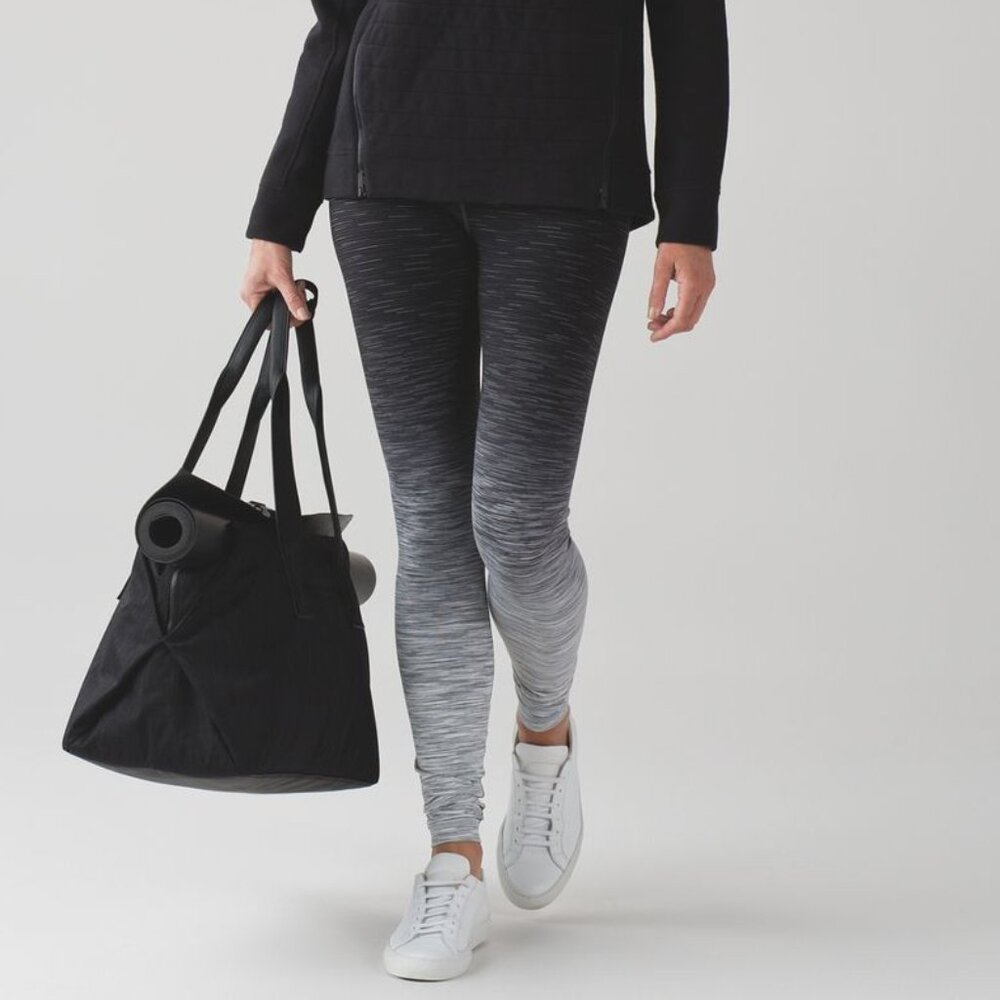 Lululemon Wunder Under Hi-Rise Tight (Ombre Melange) black/white 28" Sz 2